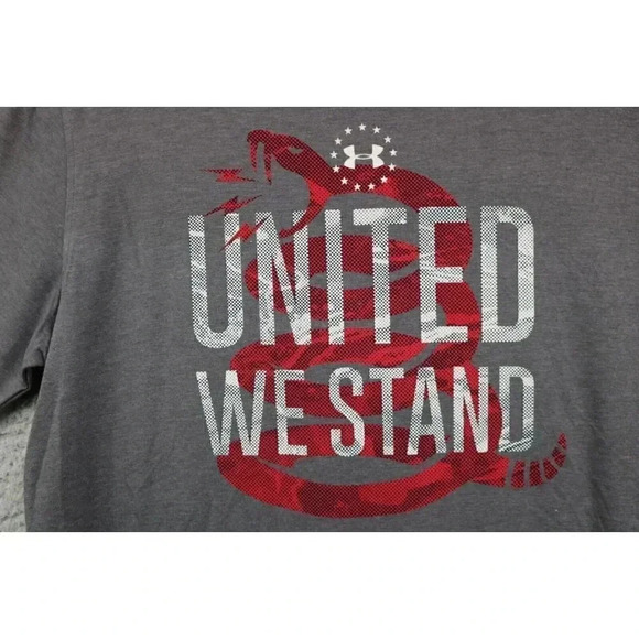 Under Armour Men's Heat Gear Loose-Medium-"United We Stand" T-Shirt - Picture 3 of 7